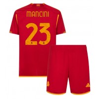 Fotbalové Dres AS Roma Gianluca Mancini #23 Dětské Domácí 2023-24 Krátký Rukáv (+ trenýrky)